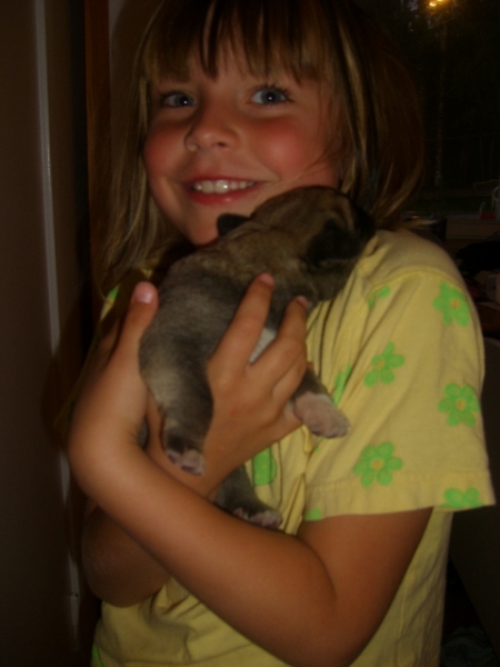 Sanni and her little mastin puppy
